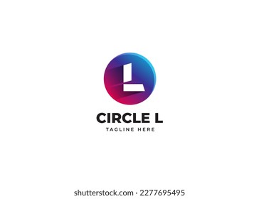 Initial L Letter Logo Design with Gradient Circle Shape. Alphabet vector element