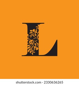 Initial L letter luxury beauty flourishes ornament monogram logo Swoosh Letter Logo Design for business and company identity. Water Wave L Logo with modern trendy