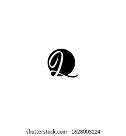 Initial L Letter Monogram Rounded Shape in Black Color Logo