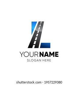 Initial L Letter Road Way Logo Design Icon Vector Graphic