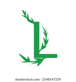  Initial L Letter A simple green company logo design featuring leaves, and growth symbols to represent nature, eco-friendliness, success, and progress