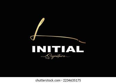 Initial L Logo Design in Elegant Gold Handwriting Style. L Signature Logo or Symbol for Wedding  Fashion  Jewelry  Boutique  and Business Brand Identity