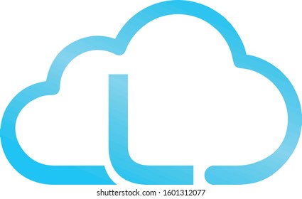 initial L logo mark with cloud