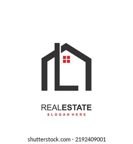 Initial L logo with real estate concept