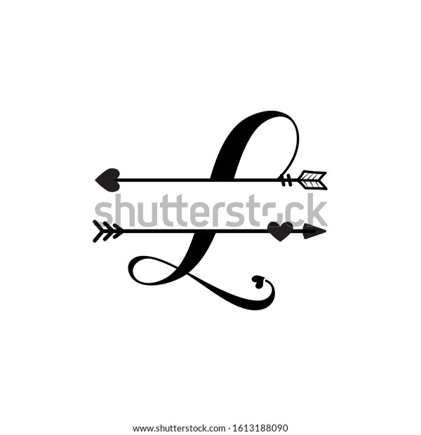 Initial L Love Monogram Split Letter Stock Vector (Royalty Free) 1613188090