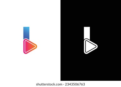 Initial L Media Logo, letter L with Play button, Usable for Brand and company Logos, Flat Design Logo Template, vector illustration