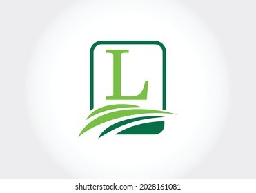 Initial L monogram alphabet with agriculture. agriculture logo design vector template. Font emblem. Modern vector logo for business and company identity