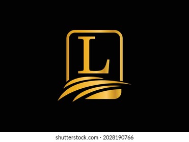 Ursprüngliches L-Monogramm-Alphabet mit Landwirtschaft. Agrarlogo-Design, Vektorvorlage. Schriftemblem. Modernes Vektorlogo für Unternehmens- und Firmenidentität