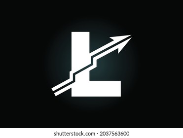 Initial L monogram alphabet symbol design incorporated with the arrow. Financial or success logo concept. Font emblem. Logo for business and company identity