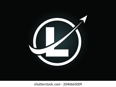 Initial L monogram alphabet symbol design incorporated with the arrow. Financial or success logo concept. Font emblem. Logo for accounting business and company identity