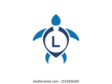 Initial L monogram alphabet with Turtle. turtle logo design vector template. Font emblem. Modern vector logo for business and company identity
