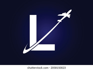 Initial L monogram letter alphabet with a travel logo design. Font emblem. Modern vector logotype for business and company identity.