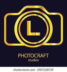 Initial L monogram letter alphabet with a camera icon. Photography logo vector illustration. Modern logo design for photography business, and company identity.