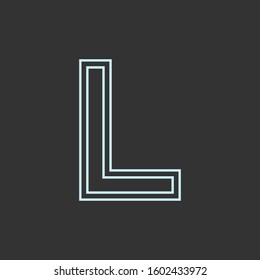 Initial L Monoline, Outline, Double Line Simple Premium Logo Icon. Design Graphic Vector EPS10