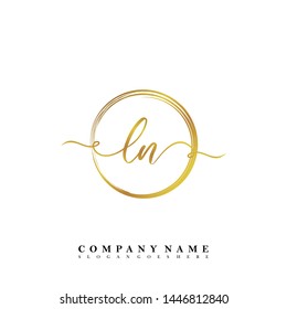 Initial L N beauty handwriting logo template vector