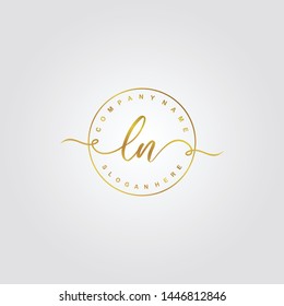 Initial L N beauty handwriting logo template vector