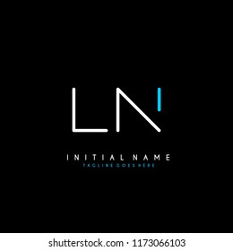 Initial L N minimalist modern logo identity vector