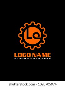 Initial L & O gear logo template vector
