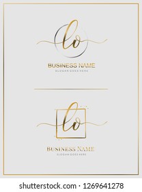 Initial L O LO handwriting logo vector. Letter handwritten logo template.