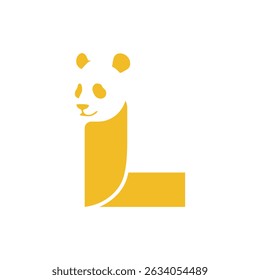 L inicial Panda ícone logotipo vetor modelo de design, logotipo para marca e etc