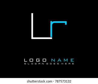 Initial L & R minimalist logo template vector