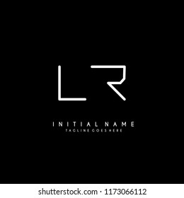 Initial L R minimalist modern logo identity vector