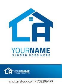 Initial L and A real estate logo template vector