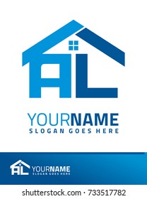 Initial A & L real estate logo template vector