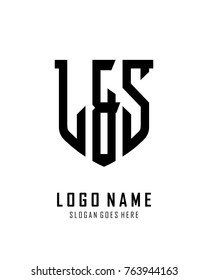 Initial L & S abstract shield logo template vector