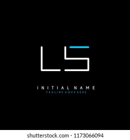 Initial L S minimalist modern logo identity vector