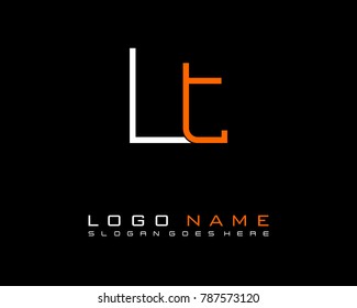 Initial L & T minimalist logo template vector