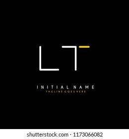 Initial L T minimalist modern logo identity vector