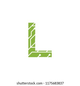 Initial L with technology logo concepts template vector