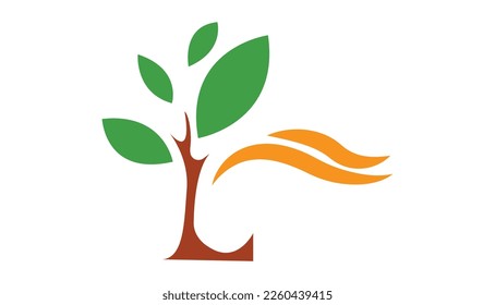 Initial L Tree Letter Logo Design with Tree Branches. Tree Letter Design with Minimalist Creative Style