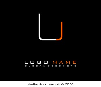 Initial L & U minimalist logo template vector