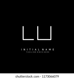 Initial L U minimalist modern logo identity vector
