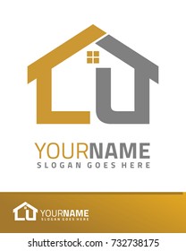 Initial L & U real estate logo template vector