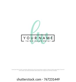 Initial L & W elegant logo template vector
