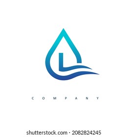 Initial L water logo design