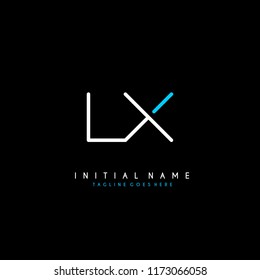 Initial L X minimalist modern logo identity vector