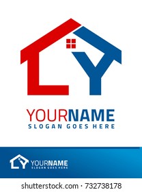 Initial L & Y real estate logo template vector