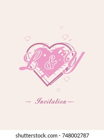 Initial L & Y wedding invitation logo template vector
