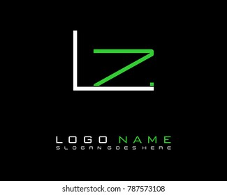 Initial L & Z minimalist logo template vector