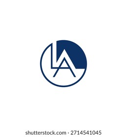 Logotipo inicial del círculo LA o AL