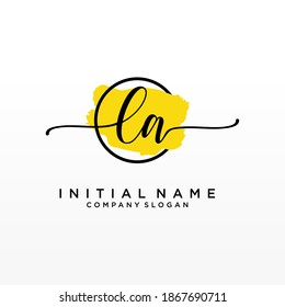 Initial LA beauty monogram and elegant logo design, handwriting logo of initial signature, wedding, fashion, floral and botanical with creative template.