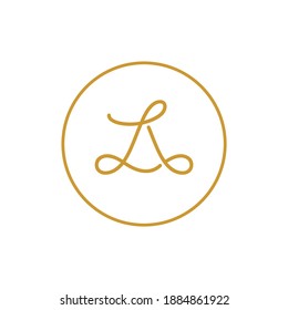 Initial LA beauty monogram and elegant logo design, handwriting logo of initial signature, wedding, fashion, floral and botanical with creative template.