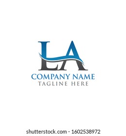 Initial LA letter Logo Design vector Template. Abstract Letter LA logo Design