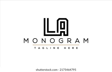 initial LA logo design vector