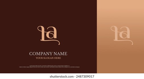 Initial LA Logo Design Vector 