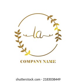 initial LA logo vector handwriting signature Elegant branding art